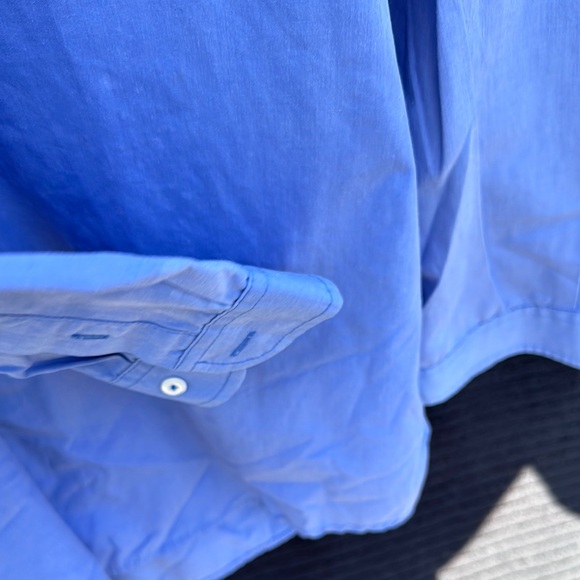 Vasanti Blue Button-Up Dress Shirt 16.5 Neck well-loved condition - Picture 4 of 7